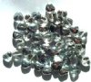 50 8mm Crystal Half Coat Silver Glass Heart Beads